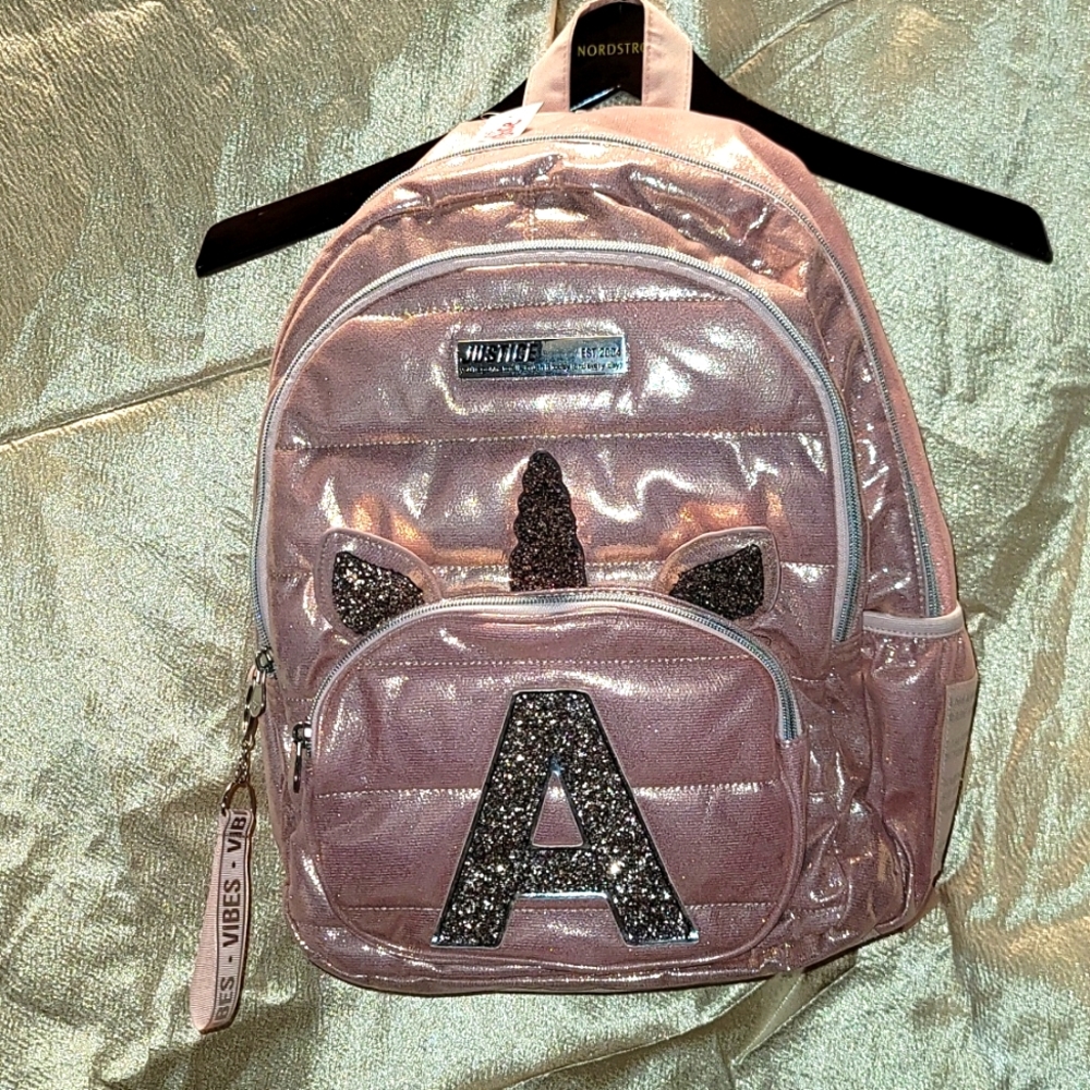 NWT Justice PINK Unicorn A 🦄 Backpack